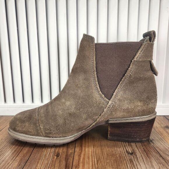 Women 7 Timberland Sutherlin Bay Brown Suede Western Country Ankle Chelsea Boots - Picture 6 of 13